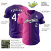 Custom Purple White Pink-Black Authentic Gradient Fashion Baseball Jersey