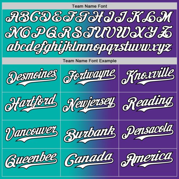 Custom Purple White Aqua-Black Authentic Gradient Fashion Baseball Jersey