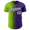 Custom Purple White Neon Green-Black Authentic Gradient Fashion Baseball Jersey
