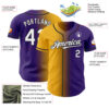 Custom Purple White Gold-Black Authentic Gradient Fashion Baseball Jersey