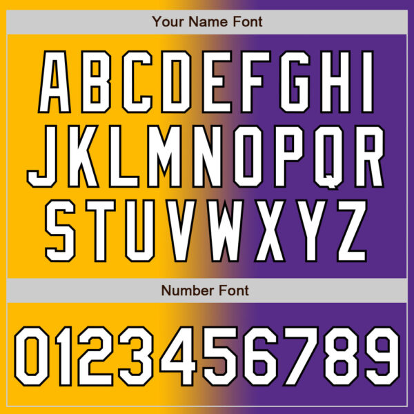 Custom Purple White Gold-Black Authentic Gradient Fashion Baseball Jersey