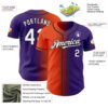 Custom Purple White Orange-Black Authentic Gradient Fashion Baseball Jersey
