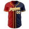 Custom Navy White Red-Gold Authentic Gradient Fashion Baseball Jersey