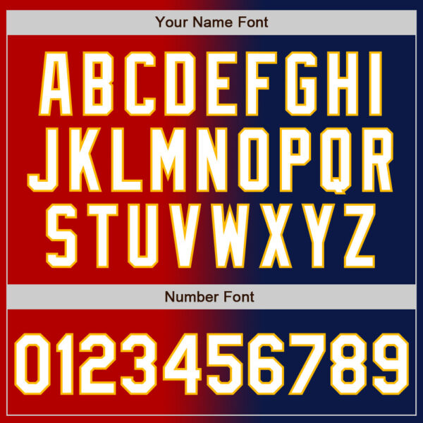 Custom Navy White Red-Gold Authentic Gradient Fashion Baseball Jersey