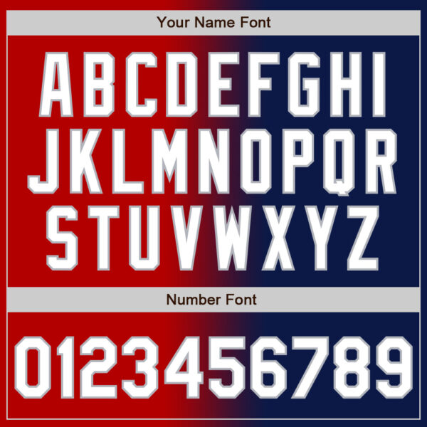 Custom Navy White Red-Gray Authentic Gradient Fashion Baseball Jersey