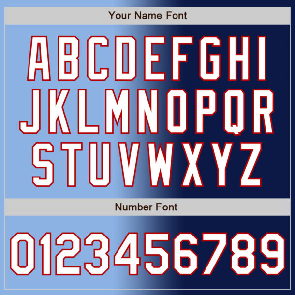 Custom Navy White Light Blue-Red Authentic Gradient Fashion Baseball Jersey