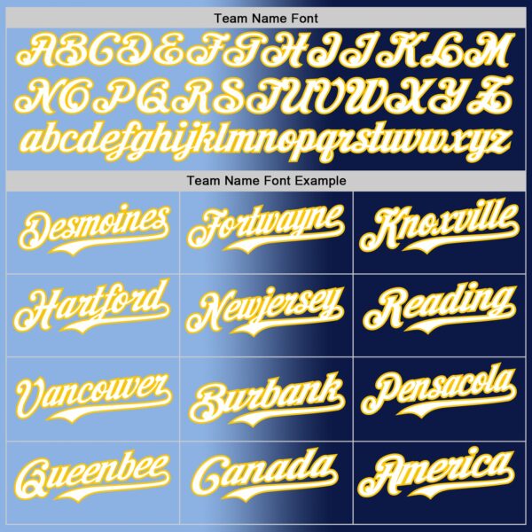 Custom Navy White Light Blue-Yellow Authentic Gradient Fashion Baseball Jersey