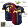 Custom Navy White Crimson-Gold Authentic Gradient Fashion Baseball Jersey
