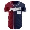 Custom Navy White Crimson-Gray Authentic Gradient Fashion Baseball Jersey