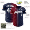 Custom Navy White Crimson-Gray Authentic Gradient Fashion Baseball Jersey