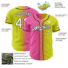 Custom Neon Yellow White Pink-Black Authentic Gradient Fashion Baseball Jersey