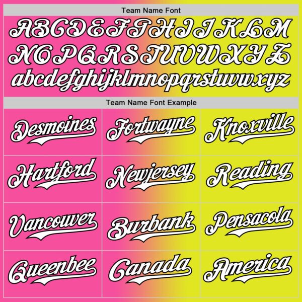 Custom Neon Yellow White Pink-Black Authentic Gradient Fashion Baseball Jersey