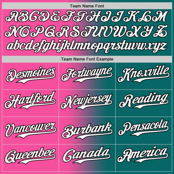 Custom Teal White Pink-Black Authentic Gradient Fashion Baseball Jersey