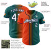 Custom Teal White Orange-Navy Authentic Gradient Fashion Baseball Jersey