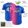 Custom Thunder Blue White Pink-Black Authentic Gradient Fashion Baseball Jersey