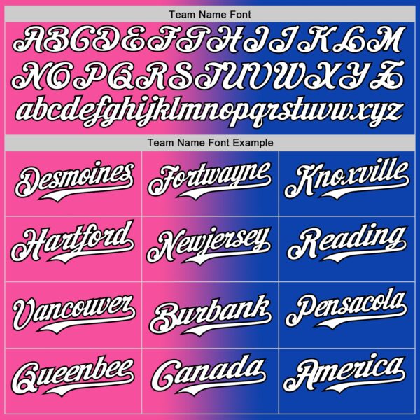 Custom Thunder Blue White Pink-Black Authentic Gradient Fashion Baseball Jersey