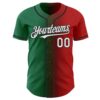 Custom Red White Kelly Green-Black Authentic Gradient Fashion Baseball Jersey