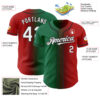 Custom Red White Kelly Green-Black Authentic Gradient Fashion Baseball Jersey