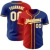 Custom Royal White Red-Gold Authentic Gradient Fashion Baseball Jersey