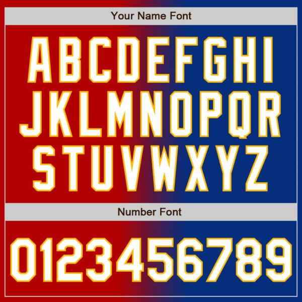 Custom Royal White Red-Gold Authentic Gradient Fashion Baseball Jersey