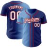 Custom Royal White Light Blue-Red Authentic Gradient Fashion Baseball Jersey