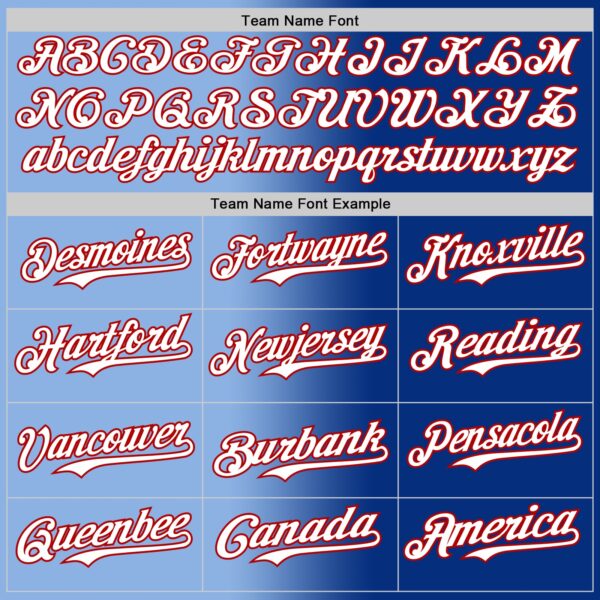 Custom Royal White Light Blue-Red Authentic Gradient Fashion Baseball Jersey