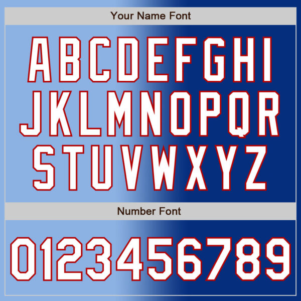 Custom Royal White Light Blue-Red Authentic Gradient Fashion Baseball Jersey