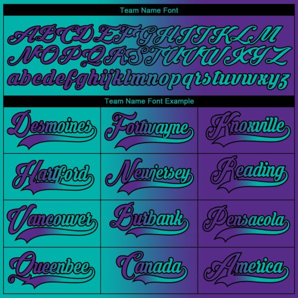 Custom Purple Aqua-Black Gradient Fashion Hockey Lace Neck Jersey