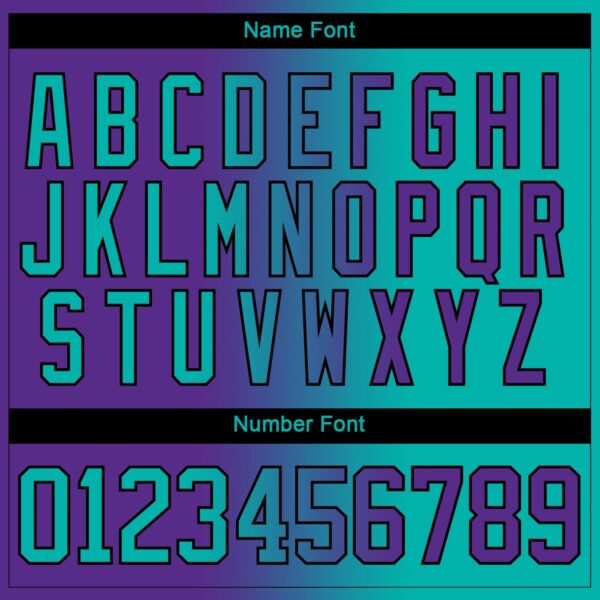 Custom Purple Aqua-Black Gradient Fashion Hockey Lace Neck Jersey