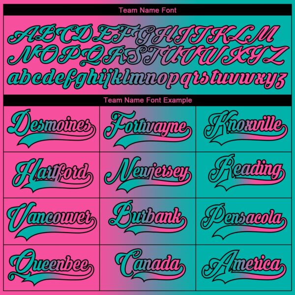 Custom Aqua Pink-Black Gradient Fashion Hockey Lace Neck Jersey