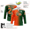 Custom Green Orange-White Gradient Fashion Hockey Lace Neck Jersey