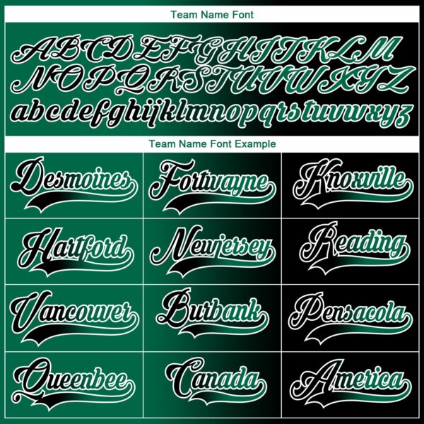 Custom Black Kelly Green-White Gradient Fashion Hockey Lace Neck Jersey