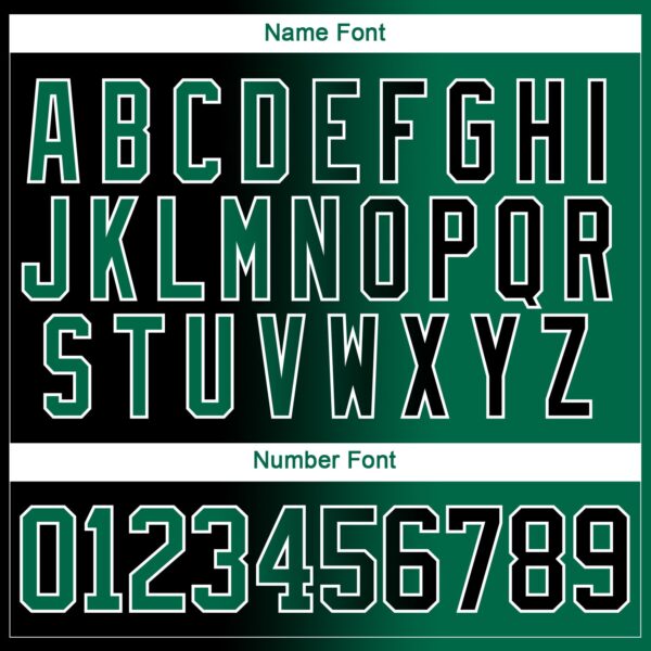 Custom Black Kelly Green-White Gradient Fashion Hockey Lace Neck Jersey