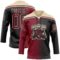Custom Black Crimson-City Cream Gradient Fashion Hockey Lace Neck Jersey