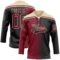 Custom Black Crimson-City Cream Gradient Fashion Hockey Lace Neck Jersey