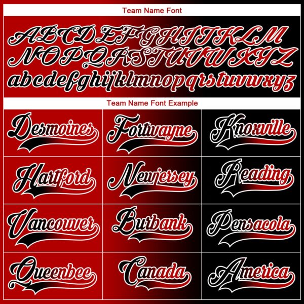 Custom Black Red-White Gradient Fashion Hockey Lace Neck Jersey