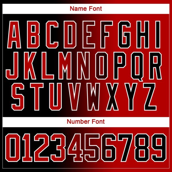 Custom Black Red-White Gradient Fashion Hockey Lace Neck Jersey