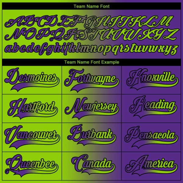 Custom Purple Neon Green-Black Gradient Fashion Hockey Lace Neck Jersey