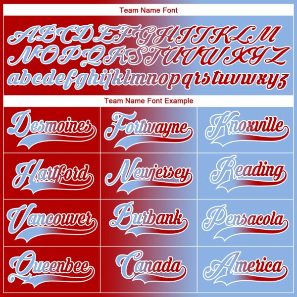 Custom Light Blue Red-White Gradient Fashion Hockey Lace Neck Jersey