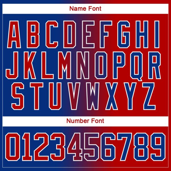 Custom Royal Red-White Gradient Fashion Hockey Lace Neck Jersey