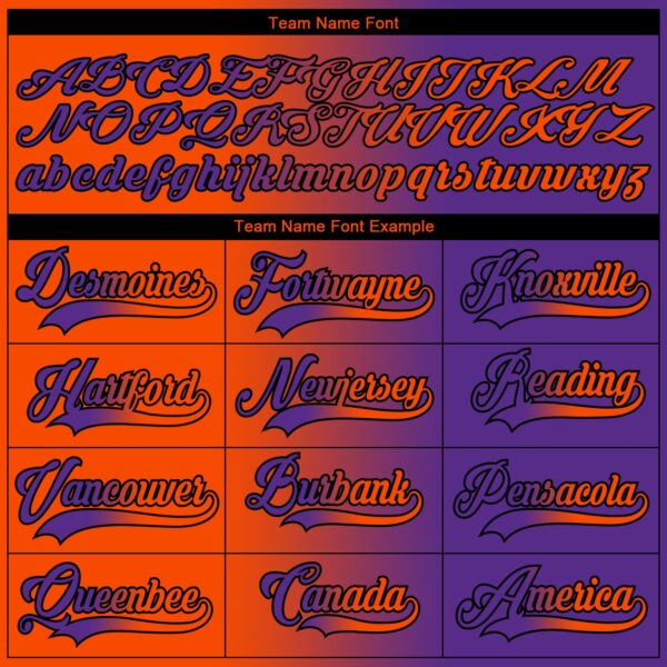 Custom Purple Orange-Black Gradient Fashion Hockey Lace Neck Jersey