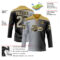 Custom Black Gray-Old Gold Gradient Fashion Hockey Lace Neck Jersey