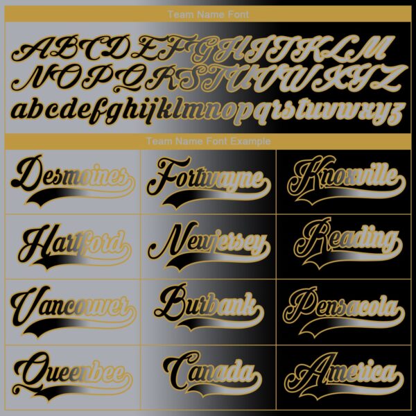 Custom Black Gray-Old Gold Gradient Fashion Hockey Lace Neck Jersey