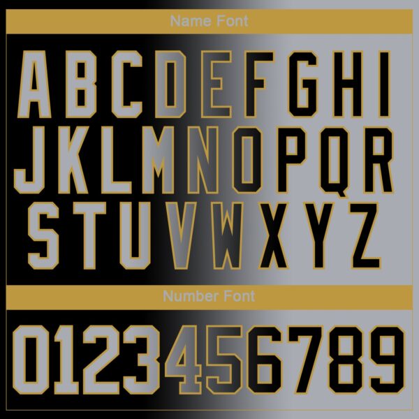 Custom Black Gray-Old Gold Gradient Fashion Hockey Lace Neck Jersey