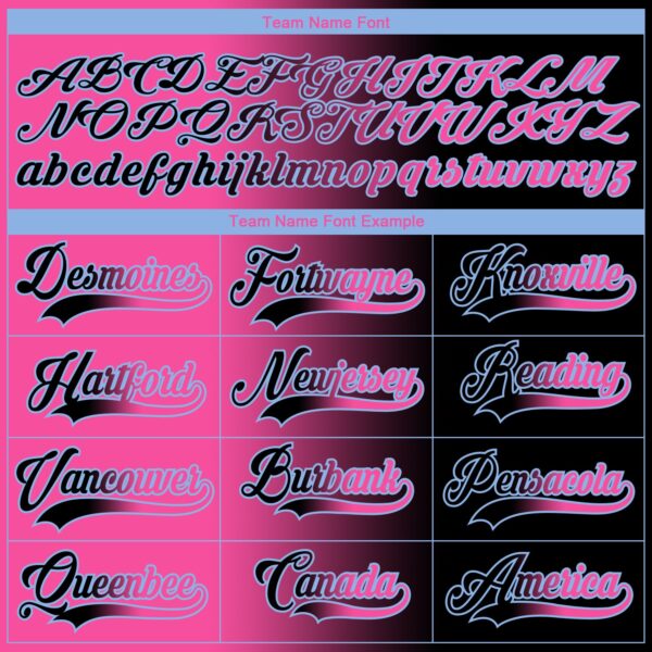 Custom Black Pink-Light Blue Gradient Fashion Hockey Lace Neck Jersey