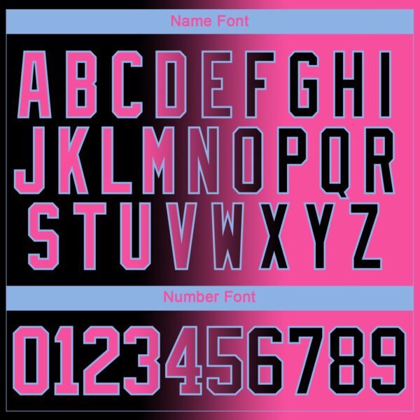 Custom Black Pink-Light Blue Gradient Fashion Hockey Lace Neck Jersey