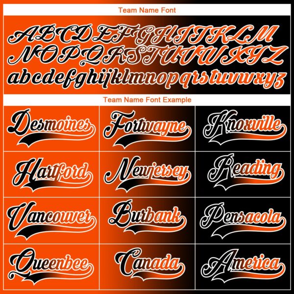 Custom Black Orange-White Gradient Fashion Hockey Lace Neck Jersey