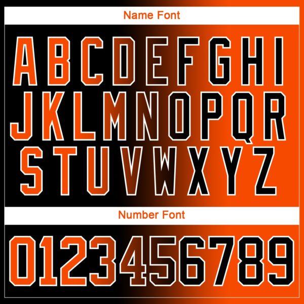 Custom Black Orange-White Gradient Fashion Hockey Lace Neck Jersey