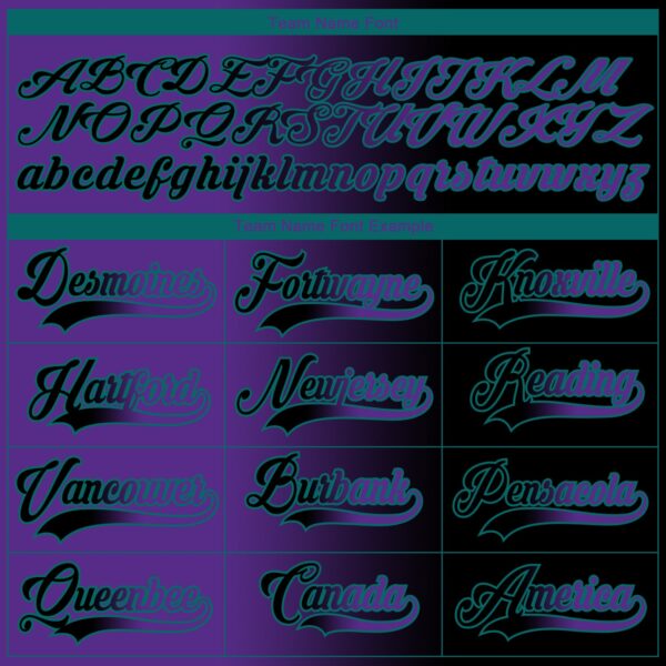 Custom Black Purple-Teal Gradient Fashion Hockey Lace Neck Jersey