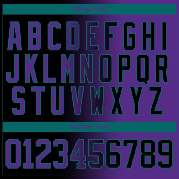 Custom Black Purple-Teal Gradient Fashion Hockey Lace Neck Jersey